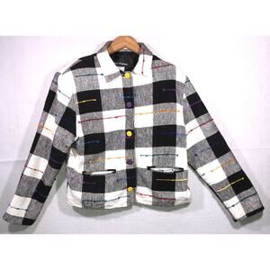 Ana's Fashions Jacket Lined Embroidered Woven Art to Wear Sustainable Women Sz L